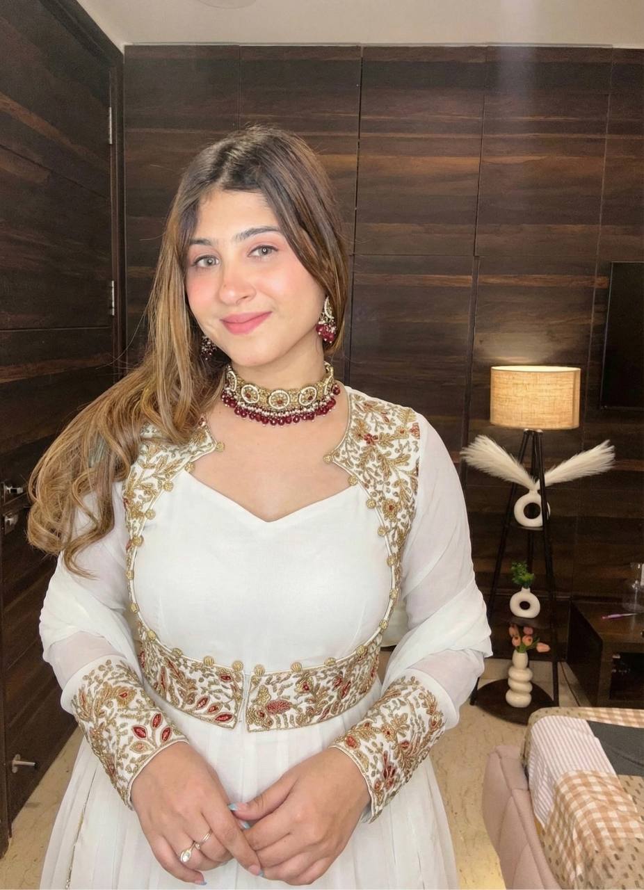 Ethereal Ivory Embroidered Jacket Set